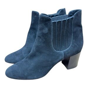 Santoni Rose Women Size 8 Black Suede Ankle Boots Suede Chelsea Boots heeled